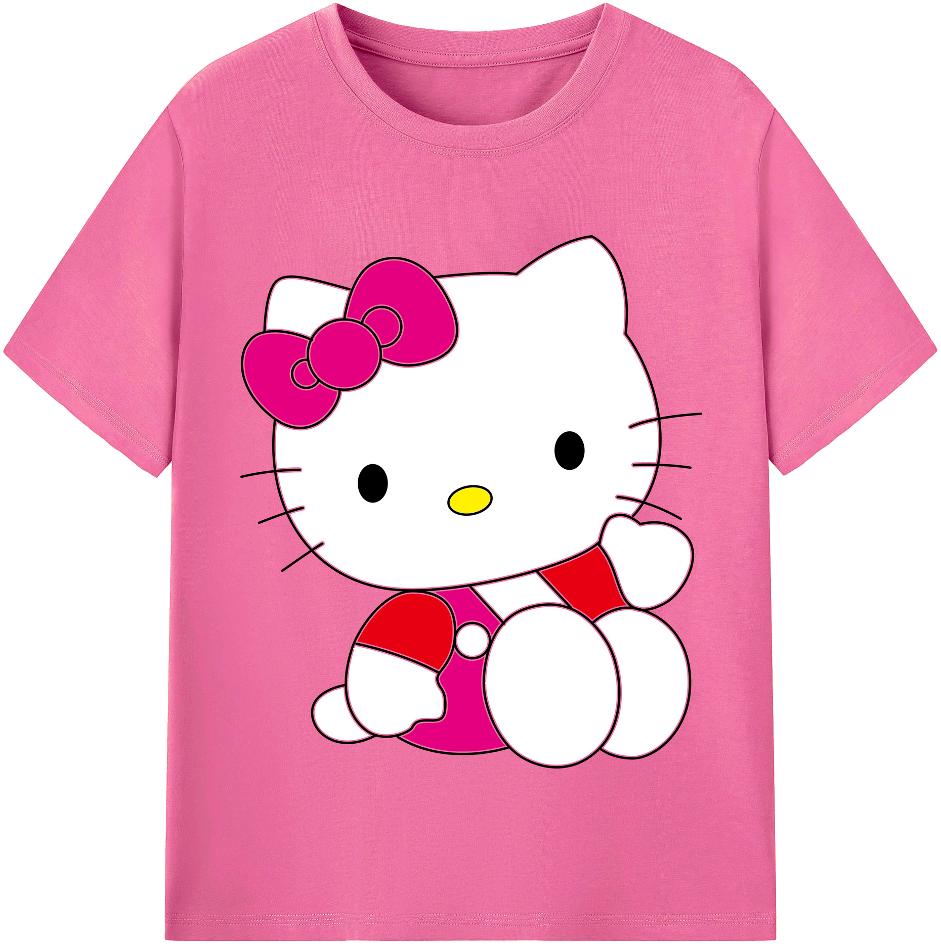 （画像用） Hello Kitty ハローキティ レディースカジュアルプリントTシャツ（綿100％）